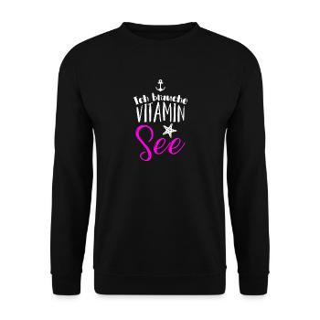 Need Vitamin Lake Anchor Holiday Gift Idea - Unisex Sweatshirt - black - Front - Alina (178cm) & Michal (187cm)