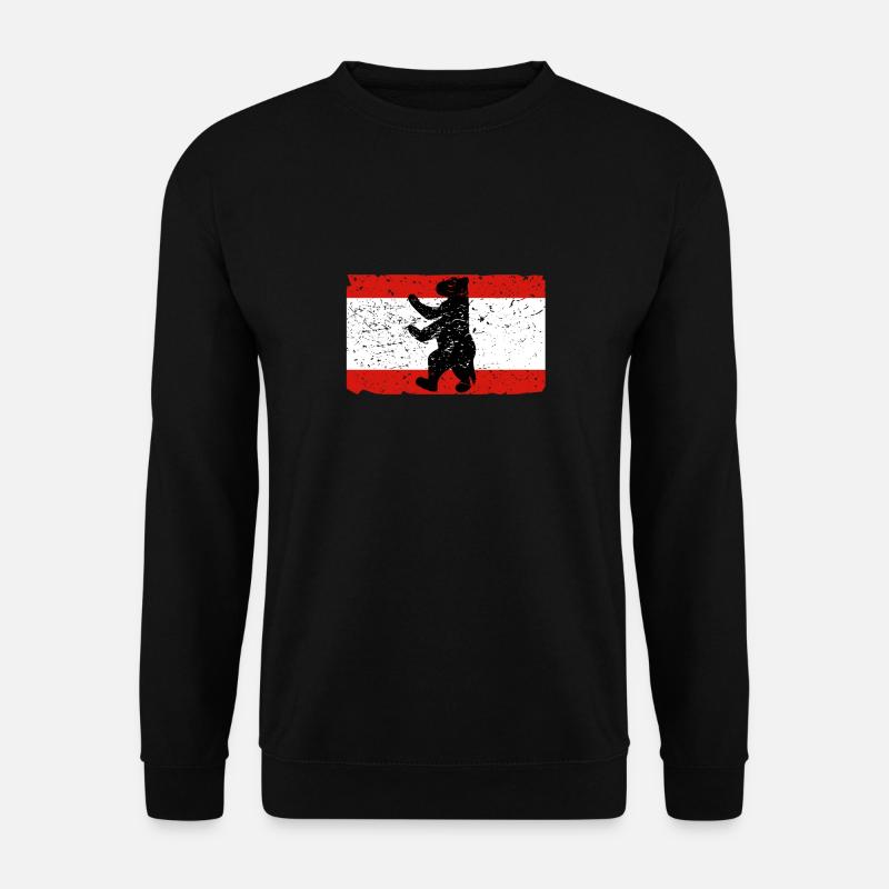Ours de Berlin avec le drapeau de Berlin - Sweat-shirt Unisexe - noir