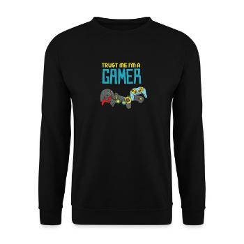 Trust Me I'm A Gamer - Unisex Sweatshirt - black - Front - Alina (178cm) & Michal (187cm)