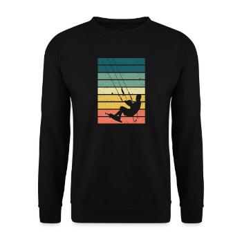 Kitesurfen - Kiteboard Kite Surfen Surfer Geschenk - Unisex Pullover - Schwarz - Vorne - Alina (178cm) & Michal (187cm)