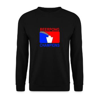 Beerpong Champions Geschenkidee - Unisex Pullover - Schwarz - Vorne - Alina (178cm) & Michal (187cm)
