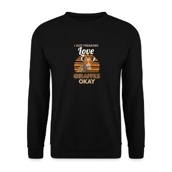 Just Freaking Love Giraffes - Unisex Sweatshirt - black - Front - Alina (178cm) & Michal (187cm)