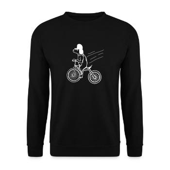 Chien, faire du vélo - Sweat-shirt Unisexe - noir - Devant - Alina (178cm) & Michal (187cm)
