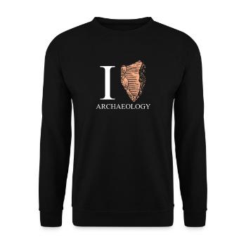 Love archeology retro stone - Unisex Sweatshirt - black - Front - Alina (178cm) & Michal (187cm)