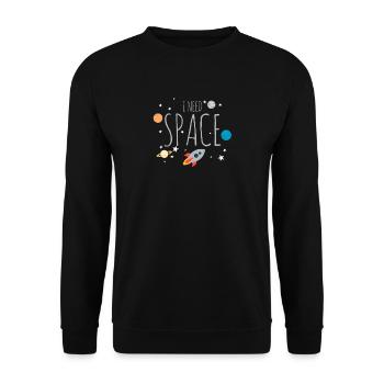 Space - Space Rocket Planet Gift - Unisex Sweatshirt - black - Front - Alina (178cm) & Michal (187cm)