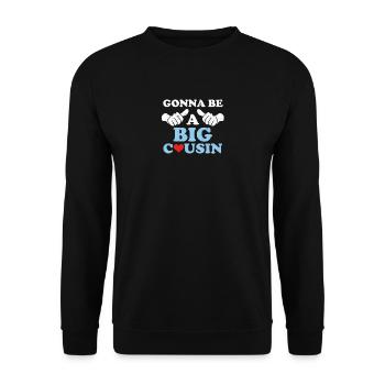 Großer Cousin - Unisex Pullover - Schwarz - Vorne - Alina (178cm) & Michal (187cm)
