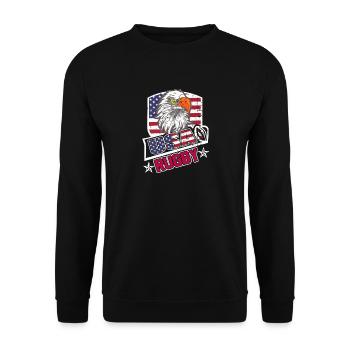 USA Rugby Vintage - Unisex Sweatshirt - black - Front - Alina (178cm) & Michal (187cm)