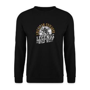American cowboy - Unisex Sweatshirt - black - Front - Alina (178cm) & Michal (187cm)