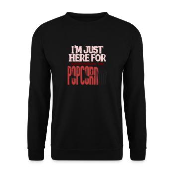 Je suis juste là pour le pop-corn - Sweat-shirt Unisexe - noir - Devant - Alina (178cm) & Michal (187cm)