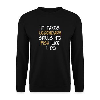 Pêcher pêcher pêche - Sweat-shirt Unisexe - noir - Devant - Alina (178cm) & Michal (187cm)