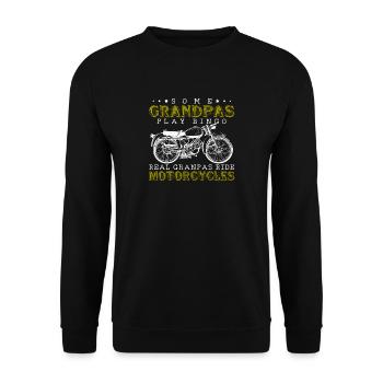 Motorrad Opa - Unisex Pullover - Schwarz - Vorne - Alina (178cm) & Michal (187cm)