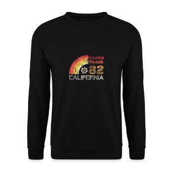 Venice Beach Flower Power Surfer Shirt - Gift - Unisex Sweatshirt - black - Front - Alina (178cm) & Michal (187cm)
