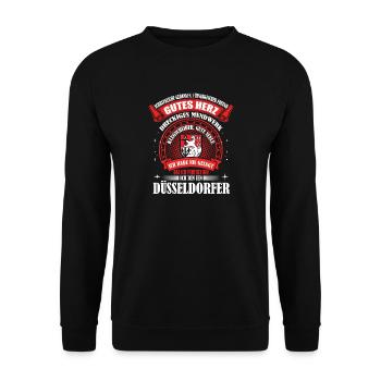 Düsseldorf Düsseldorfer Geschenk - Unisex Pullover - Schwarz - Vorne - Alina (178cm) & Michal (187cm)
