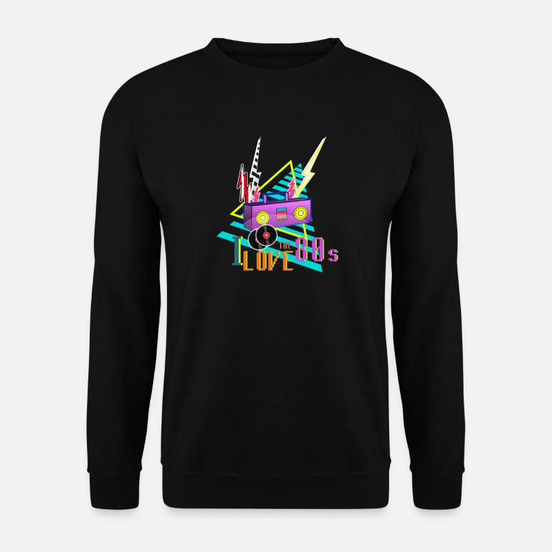 I LOVE THE 80s Ich liebe die 80er Party Stereo - Unisex Pullover - Schwarz