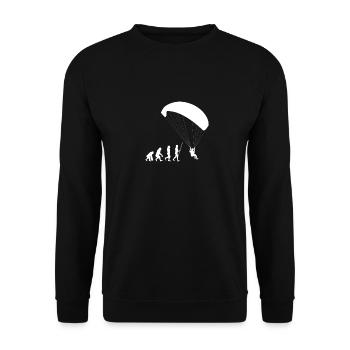 Fallschirmspringen & Gleitschirmfliegen - Geschenk - Unisex Pullover - Schwarz - Vorne - Alina (178cm) & Michal (187cm)