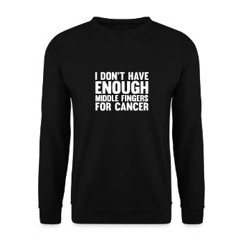 Ich habe nicht genug Mittelfinger für.. - Geschenk - Unisex Pullover - Schwarz - Vorne - Alina (178cm) & Michal (187cm)