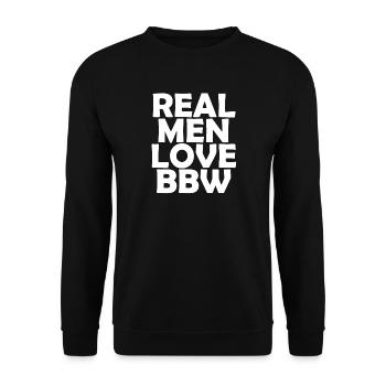 Real Men love bbw - Sweat-shirt Unisexe - noir - Devant - Alina (178cm) & Michal (187cm)