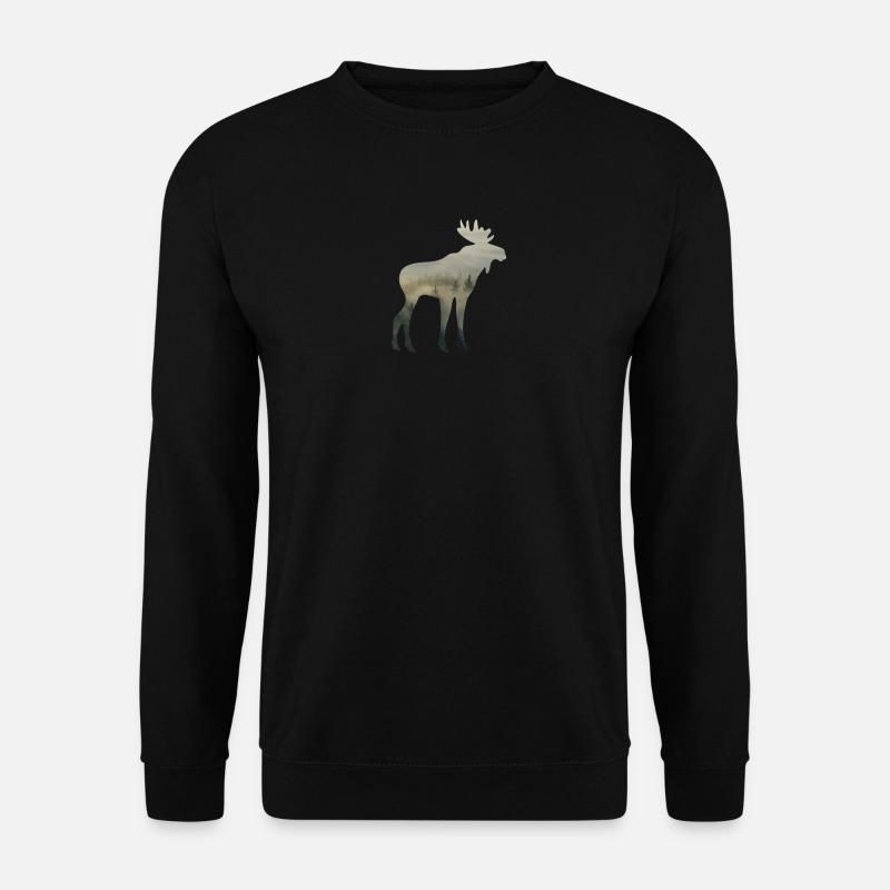 Elch Wald - Unisex Pullover - Schwarz