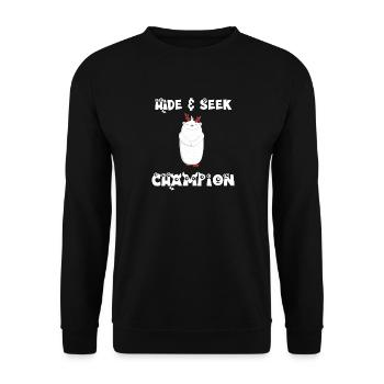 Hide and Seek Yeti - Unisex Sweatshirt - black - Front - Alina (178cm) & Michal (187cm)