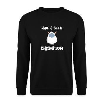 Hide and Seek Yeti - Unisex Sweatshirt - black - Front - Alina (178cm) & Michal (187cm)