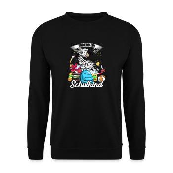 Enfin un écolier inscription cadeau zèbre - Sweat-shirt Unisexe - noir - Devant - Alina (178cm) & Michal (187cm)