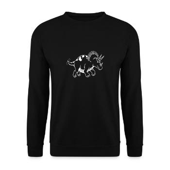 Dino dinosaure ceratopsia avec des cornes - Sweat-shirt Unisexe - noir - Devant - Alina (178cm) & Michal (187cm)