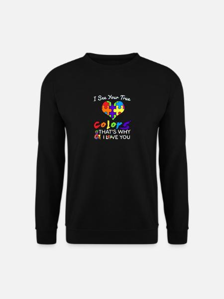 Autism I See Your True Colors-Autismus Shirt - Unisex Pullover - Schwarz