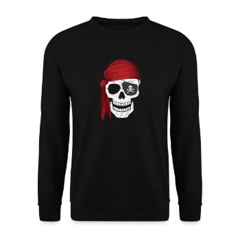 Pirate skull eye patch gift child son - Unisex Sweatshirt - black - Front - Alina (178cm) & Michal (187cm)