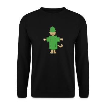Cat cactus halloween - Unisex Sweatshirt - black - Front - Alina (178cm) & Michal (187cm)