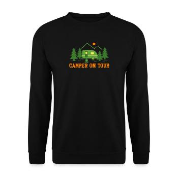 Camping caravane - Sweat-shirt Unisexe - noir - Devant - Alina (178cm) & Michal (187cm)