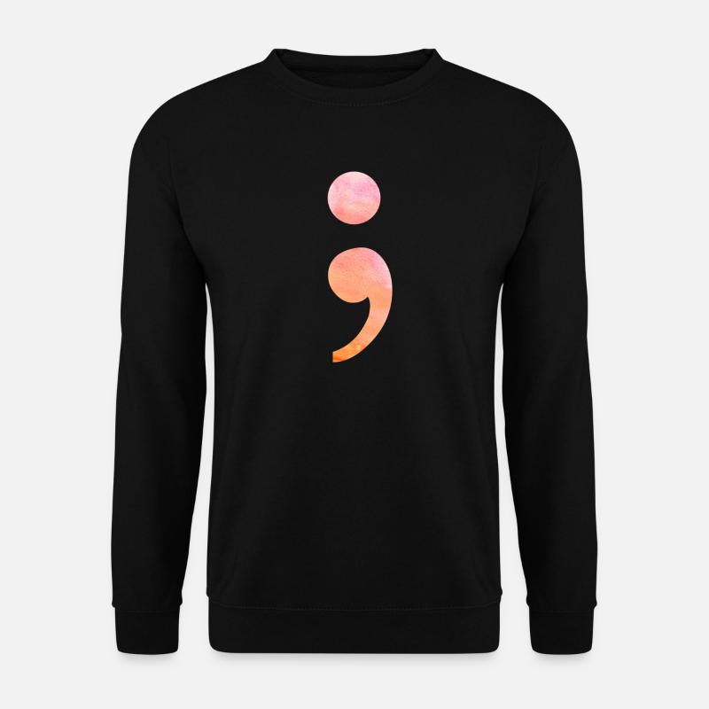 Point-virgule combattant aquarelle - Sweat-shirt Unisexe - noir