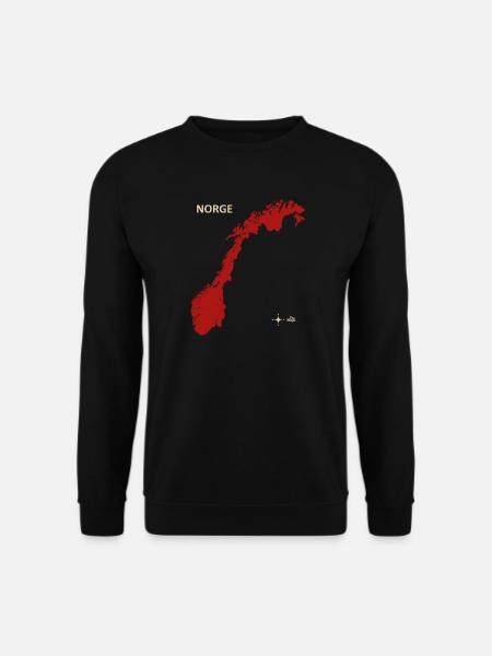 Norge Norway Dr Maps rouge - Sweat-shirt Unisexe - noir