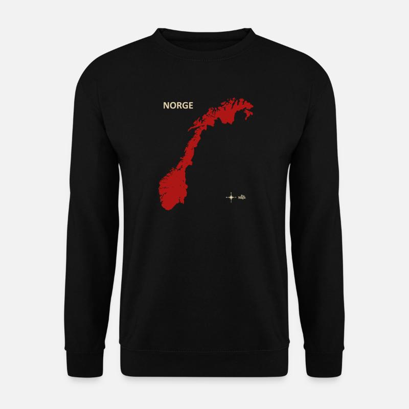 Norge Norwegen Dr Maps red - Unisex Pullover - Schwarz