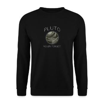 Pluto Planet Gift - Unisex Sweatshirt - black - Front - Alina (178cm) & Michal (187cm)