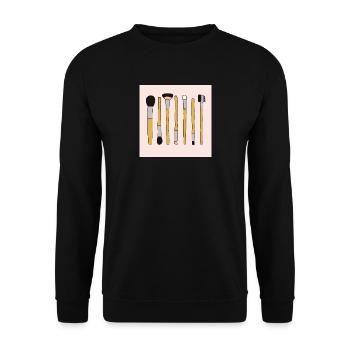 Makeup Artist Brush Cosmetic Makeup Beauty - Unisex Sweatshirt - black - Front - Alina (178cm) & Michal (187cm)