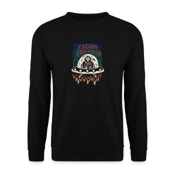 Escape from Human - Unisex Sweatshirt - black - Front - Alina (178cm) & Michal (187cm)