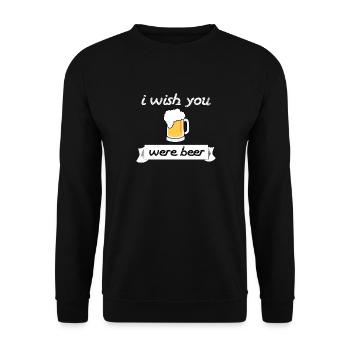 Wish you were beer beer - Unisex Sweatshirt - black - Front - Alina (178cm) & Michal (187cm)