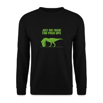 T rex no like push ups gym funny fun - Unisex Pullover - Schwarz - Vorne - Alina (178cm) & Michal (187cm)