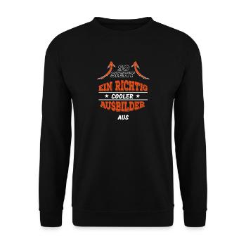 Ausbilder Shirt als Abschiedsgeschenk - Unisex Pullover - Schwarz - Vorne - Alina (178cm) & Michal (187cm)