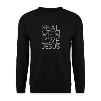 Real men love jesus chrétien don chrétien - Sweat-shirt Unisexe - noir - Devant - Alina (178cm) & Michal (187cm)