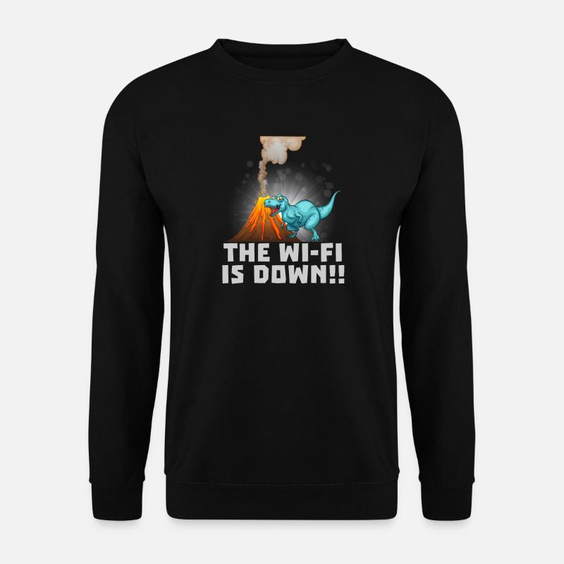 Dinosaurier Dino WIFI WLAN - Unisex Pullover - Schwarz