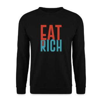 Mangez le riche dicton anti-capitaliste - Sweat-shirt Unisexe - noir - Devant - Alina (178cm) & Michal (187cm)