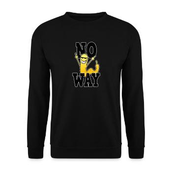 No Way Mittelfinger Wurm Comic Geschenk - Unisex Pullover - Schwarz - Vorne - Alina (178cm) & Michal (187cm)