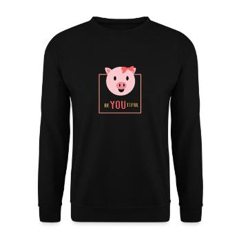 porcin - Sweat-shirt Unisexe - noir - Devant - Alina (178cm) & Michal (187cm)