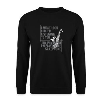 In my head the saxophone is playing - Unisex Sweatshirt - black - Front - Alina (178cm) & Michal (187cm)
