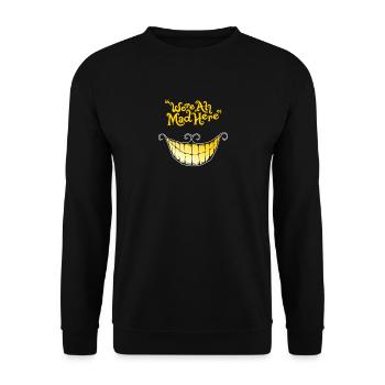 Mad Grinsekatze - Unisex Pullover - Schwarz - Vorne - Alina (178cm) & Michal (187cm)