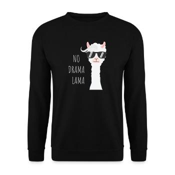 No Drama Lama - Unisex Pullover - Schwarz - Vorne - Alina (178cm) & Michal (187cm)