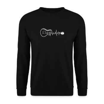 Cadeau de guitare de battement de coeur de guitariste de guitare - Sweat-shirt Unisexe - noir - Devant - Alina (178cm) & Michal (187cm)