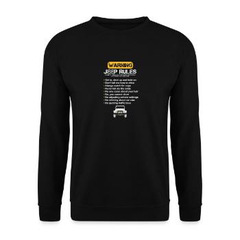 Warning Jeep Rules - Unisex Sweatshirt - black - Front - Alina (178cm) & Michal (187cm)