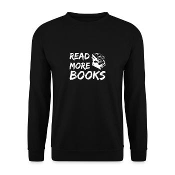 Read more books - Unisex Sweatshirt - black - Front - Alina (178cm) & Michal (187cm)